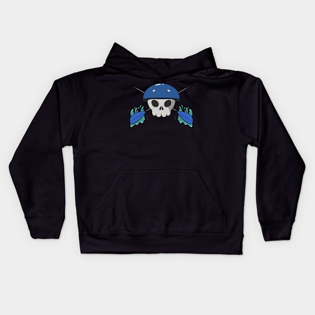 Rafting crew Jolly Roger pirate flag (no caption) Kids Hoodie by RampArt